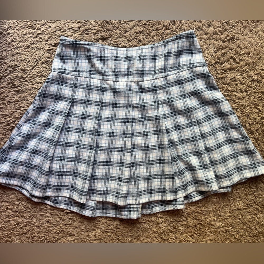 Hollister Blue and White Plaid Midi Skirt - Picture 4 of 5